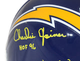 Chargers Triplets Signed San Diego Chargers Authentic Helmet w/HOF BAS 39859