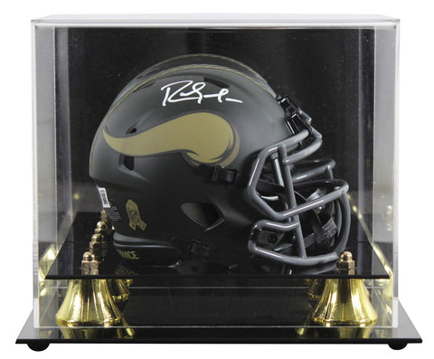 Vikings Randy Moss Signed Salute to Service IV Speed Mini Helmet W/ Case BAS Wit