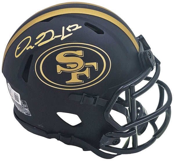 DRE GREENLAW AUTOGRAPHED 49ERS ECLIPSE BLACK MINI HELMET BECKETT 221286