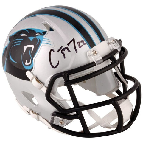CHRISTIAN McCAFFREY Autographed Carolina Panthers Mini Speed Helmet FANATICS