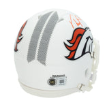 Troy Franklin Autographed Denver Broncos White 2024 Mini Helmet Beckett