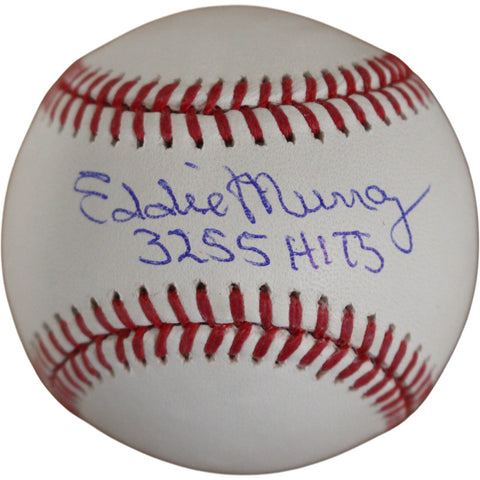 Eddie Murray Autographed Baltimore Orioles OML Baseball 3255 Hits Beckett 54635
