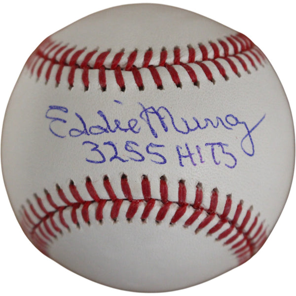 Eddie Murray Autographed Baltimore Orioles OML Baseball 3255 Hits Beckett 54635