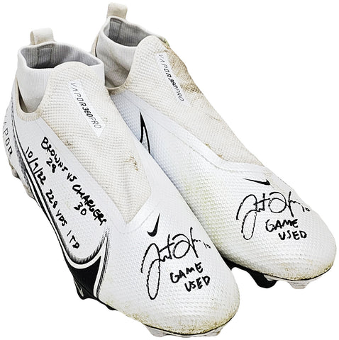 Justin Herbert Autographed Game Used Nike Vapor Cleats Chargers 10/9/22 Beckett