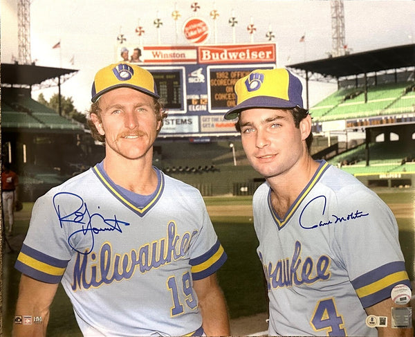 Brewers HOF'ers ROBIN YOUNT & PAUL MOLITORS Signed 16x20 Photo AUTO - BAS
