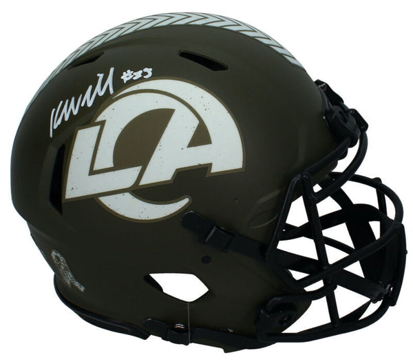 Kyren Williams Autographed Rams 2022 STS Authentic Speed Helmet Beckett