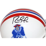 Randy Moss Signed New England Patriots Mini Helmet VSR4 TB Beckett 43278