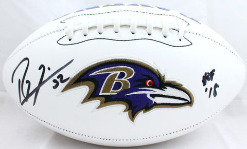 Ray Lewis Autographed Baltimore Ravens Logo Football w/HOF-Beckett W Hologram