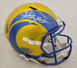 KURT WARNER SIGNED RAMS F/S FLASH SPEED REPLICA HELMET BECKETT QR CODE