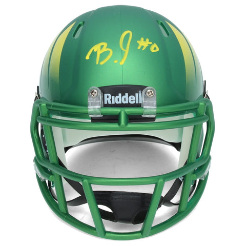 Bucky Irving Autographed Oregon Ducks Painted Wings Speed Mini Helmet Beckett