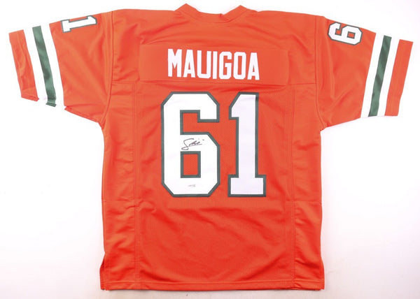 Francis Mauigoa Signed Miami Hurricanes Jersey (JSA) 2026 1st Rnd Draft Pk/ O.G