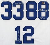 (3) Staubach, Dorsett & Pearson Signed White Pro Style Jersey BAS Witnessed