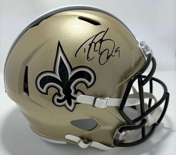 Saints Quarterback DREW BREES Signed Full Size Replica Speed Helmet AUTO - BAS