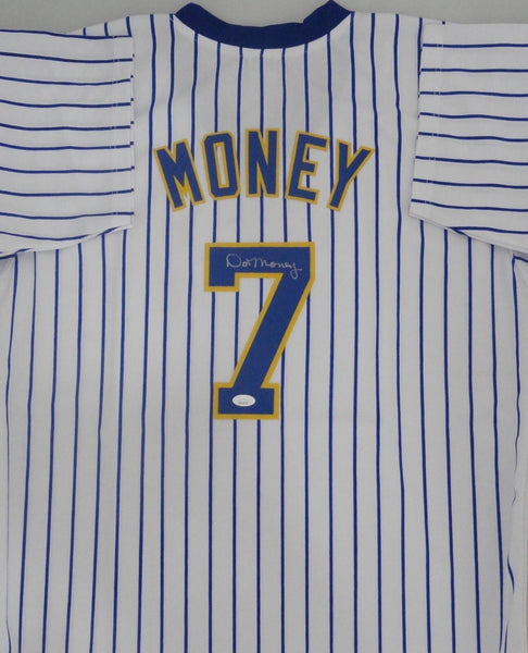 Brewers 82 AL Champ DON MONEY Signed Custom Replica Pinstripe Jersey AUTO - JSA