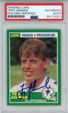 Troy Aikman Autographed/Signed 1989 Score #270 Trading Card PSA Slab 43733