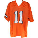 Troy Franklin Autographed/Signed Pro Style XL Orange Jersey Beckett 53870