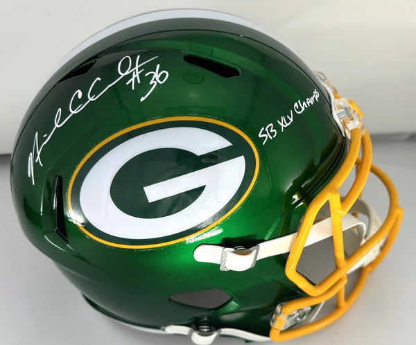 Packers NICK COLLINS Signed Full Size FLASH Replica Helmet AUTO w/ SB XLV - JSA