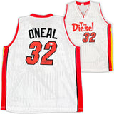 MIAMI HEAT SHAQUILLE SHAQ O'NEAL AUTOGRAPHED WHITE JERSEY BECKETT WITNESS 215720