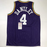 Autographed/Signed Adrian Dantley HOF 2008 Utah Purple Jersey JSA COA