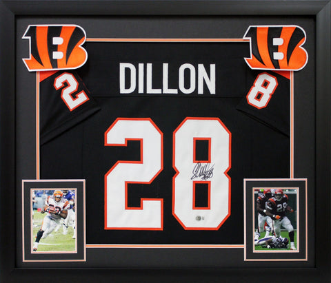 Corey Dillon Authentic Signed Black Pro Style Framed Jersey BAS Witnessed