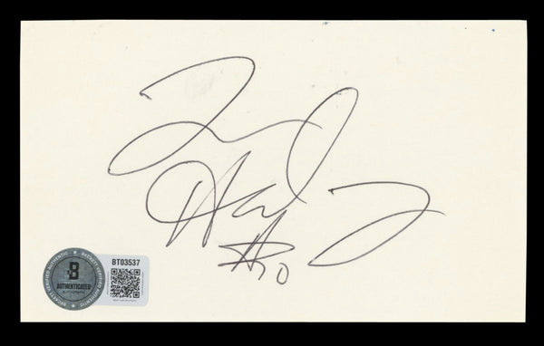 Warriors Tim Hardaway "#10" Authentic Signed 3x5 Index Card BAS #BT03537