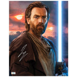 Ewan McGregor Autographed Star Wars Obi Wan Kenobi Lightsaber 11x14 Photo