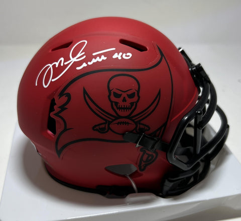 MIKE ALSTOTT Signed Riddell Rave Mini Helmet - Tampa Bay Buccaneers NFL - BAS