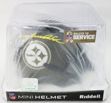 Terry Bradshaw Signed Pittsburgh Steelers Salute to Service Mini Helmet /Beckett