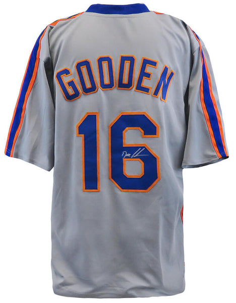 Dwight Gooden (METS) Signed Gray Custom Baseball Jersey - (SCHWARTZ COA)
