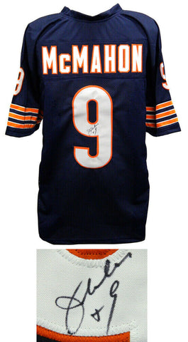 Jim McMahon CHICAGO BEARS Signed Navy Custom Throwback Jersey - SCHWARTZ