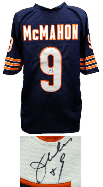 Jim McMahon CHICAGO BEARS Signed Navy Custom Throwback Jersey - SCHWARTZ