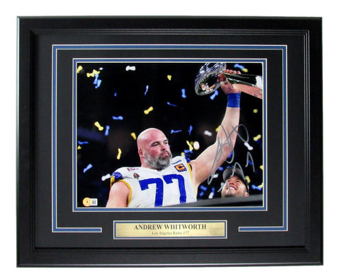 Andrew Whitworth Autographed 11x14 Photo Los Angeles Rams Framed Beckett