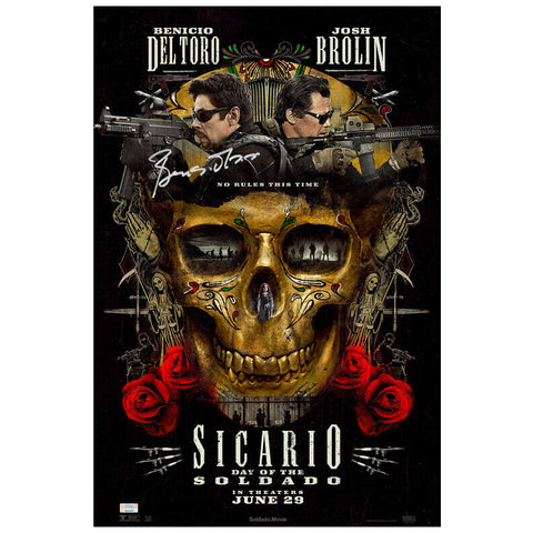 Benicio Del Toro Autographed 2015 Sicario: Day of the Soldado 16x24 Movie Poster