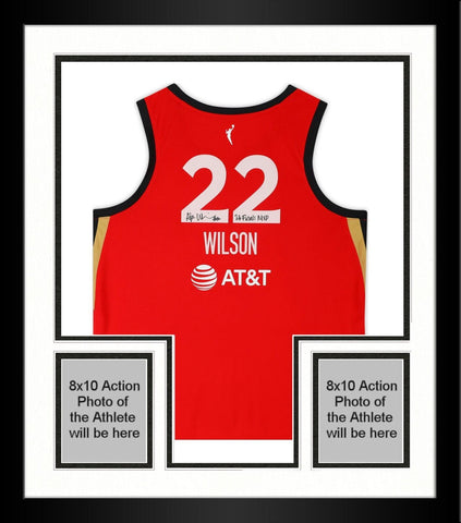 FRMD A'ja Wilson Aces 2023 WNBA Finals Champ Signed Nike Explorer Jersey w/Insc