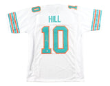 Tyreek Hill Miami Signed White Football Jersey BAS ITP