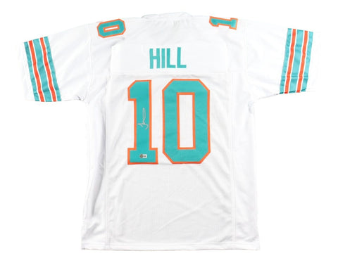 Tyreek Hill Miami Signed White Football Jersey BAS ITP