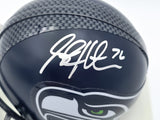 Steve Hutchinson Autographed Seahawks Blue Mini Helmet Beckett QR #BS30344