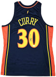 STEPHEN CURRY AUTOGRAPHED BLUE AUTHENTIC M&N 2009-10 WARRIORS ROOKIE JERSEY JSA