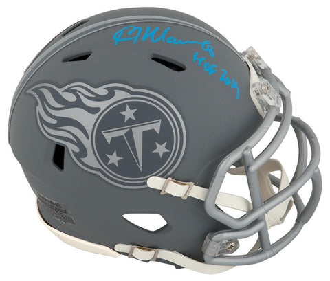 Kevin Mawae Signed Titans SLATE Riddell Speed Mini Helmet w/HOF - (SCHWARTZ COA)