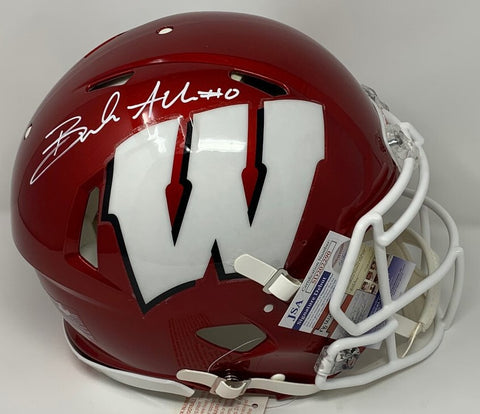 Badgers BRAELON ALLEN Signed Full Size Authentic FLASH Speed Helmet AUTO - JSA