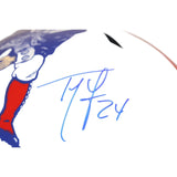 Ty Law Autographed New England Patriots F/S TB Helmet Beckett 42060