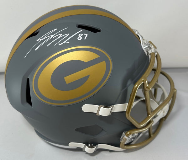 Packers JORDY NELSON Signed Full Size SLATE Speed Replica Helmet AUTO - JSA