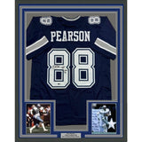 Framed Autographed/Signed Drew Pearson 35x39 Dallas Navy Football Jersey BAS COA