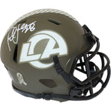 Marshall Faulk Signed Los Angeles Rams Salute Mini Helmet Beckett 42223