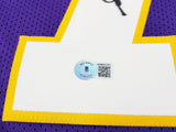VIKINGS STEVE HUTCHINSON AUTOGRAPHED PURPLE JERSEY "HOF 20" BECKETT QR 201206