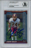 Champ Bailey Signed 1999 Bowman Chrome #177 Rookie Card Beckett Slab 36280