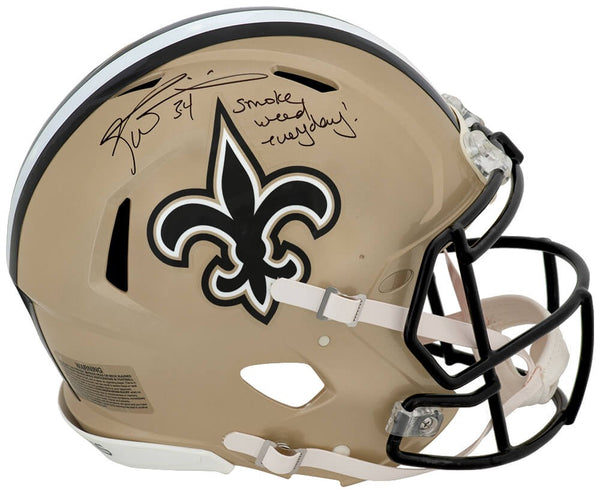 Ricky Williams Signed Saints Riddell F/S Speed Auth Helmet w/Smoke Weed (SS COA)