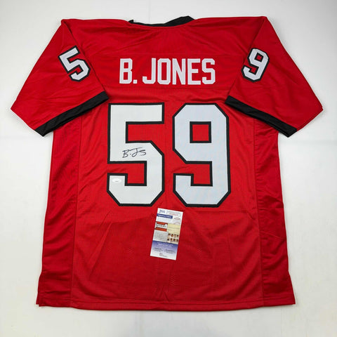 Autographed/Signed Broderick Jones Georgia Red College Football Jersey JSA COA