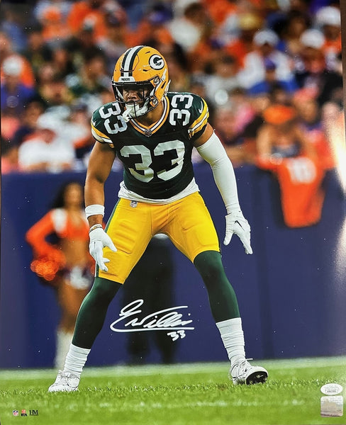 Green Bay Packers Safety EVAN WILLIAMS Signed 16x20 Photo #1 AUTO - JSA