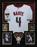SUEDE FRAMED ARIZONA DIAMONDBACKS KETEL MARTE AUTOGRAPHED SIGNED JERSEY JSA COA